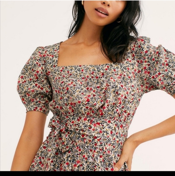 Anthropologie Floral Prairie Puff Sleeve Tiered Maxi Dress - Picture 12 of 16